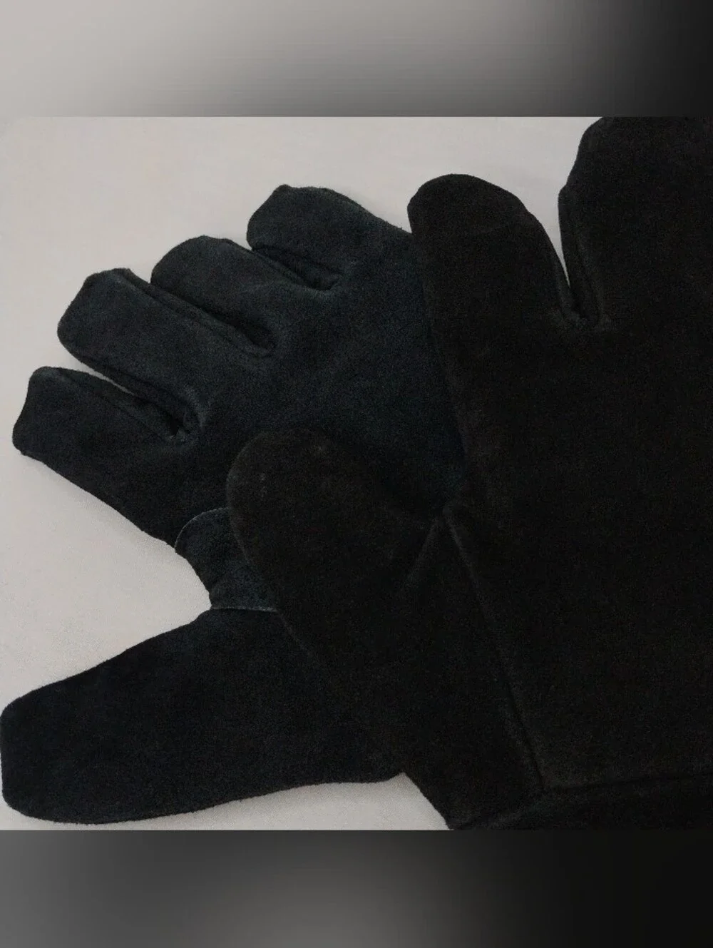 Vintage The Pampered Chef Black Suede Oven Mitts BBQ Grill Gloves Heat Resistant